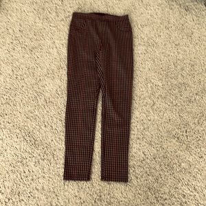 Sanctuary by Anthropologie burgundy, brown and black leggings